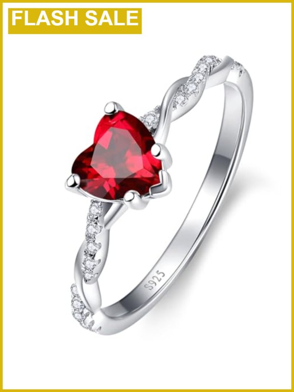 1.25ct Heart Promise Ring 925 Sterling Silver